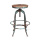 Industrial Vintage Bar Stools Metal Madeira Topo